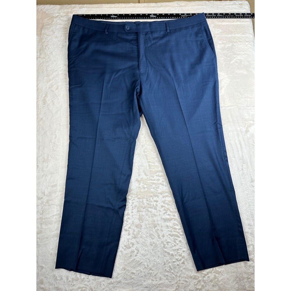 Linea Uomo Blue Dress Pants Waist: 47 Inseam: 37 70% Wool 27% Poly 2% Spandex